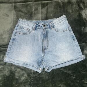 John Galt Denim Shorts Women Medium Blue 100% Cotton Medium Wash Pockets Raw Hem